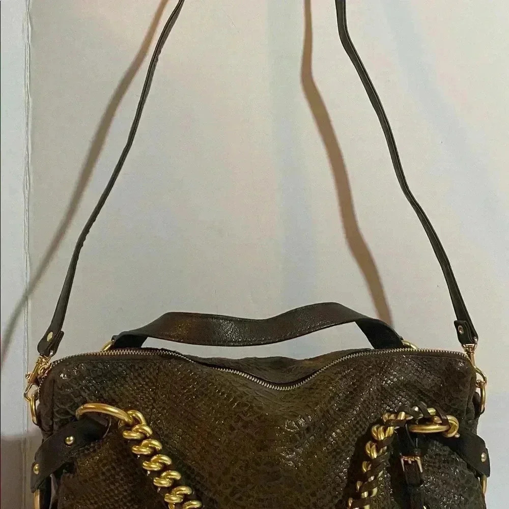 Michael kors brown leather suede satchel handbag - Picture 5 of 13